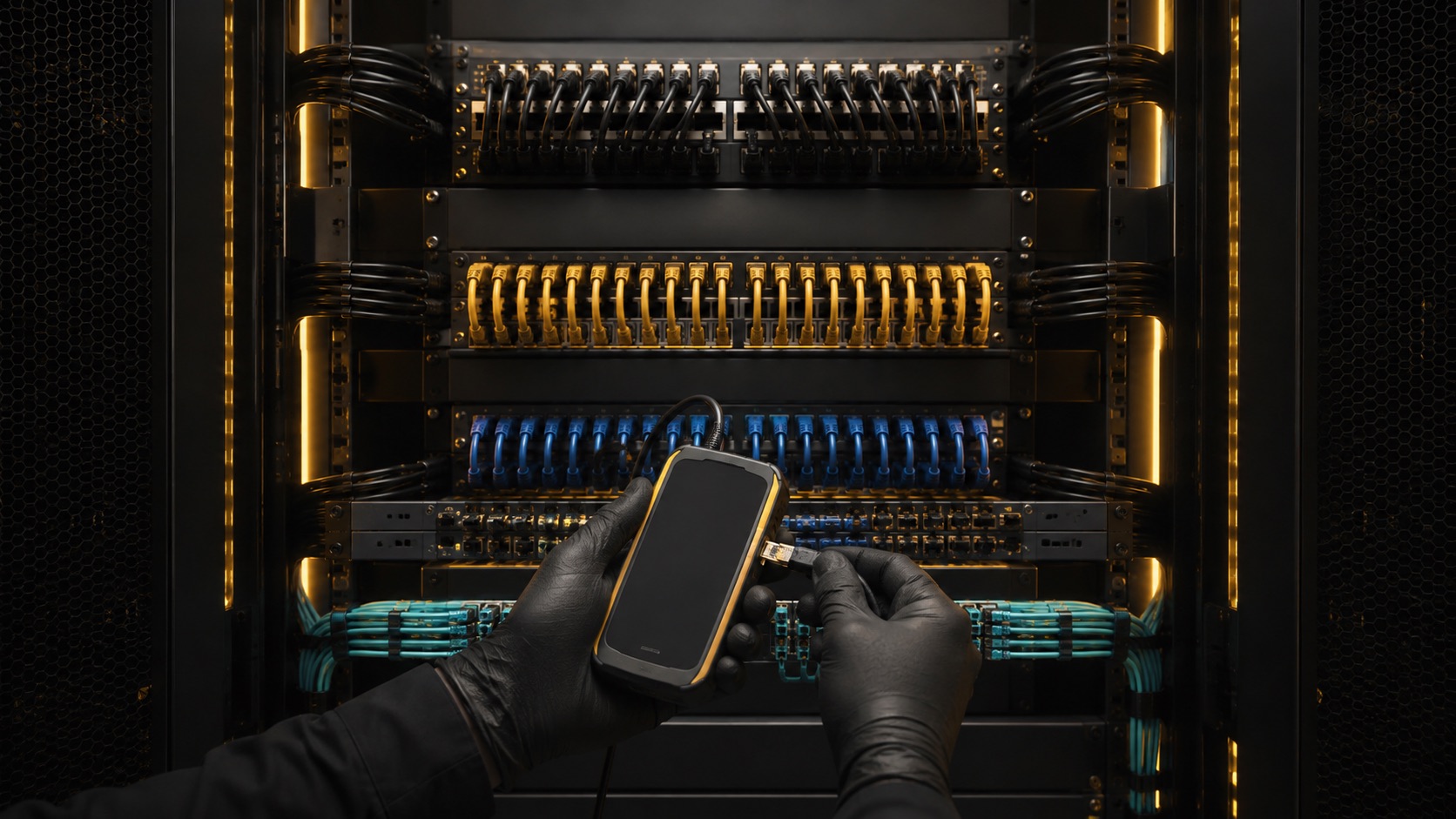 Conceptual structured cabling service scene